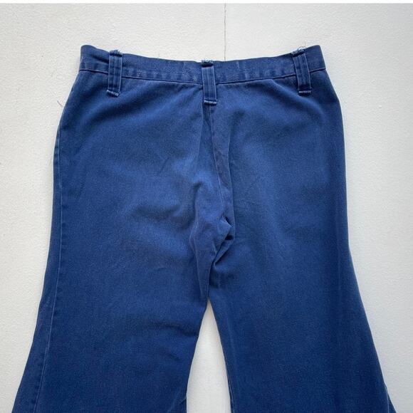 Vintage 70's Blue Bellbottom Pants / Petite / Size 30"W  / Cotton Flares Juniors - Picture 5 of 9